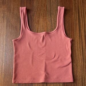 Abercrombie Dusty Rose Ribbed Crop Tank
